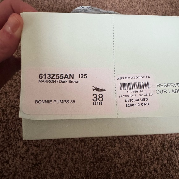 Anthropologie Bibi Lou Chocolate Brown Slingback Kitten Heels with Buckle - Picture 5 of 5